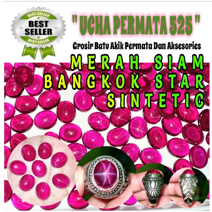 cincin batu akik merah siam bangkok star / merah siem star