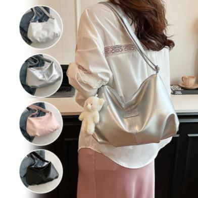 Tas Bahu Kulit Lembut Berkapasitas Besar Lipit Tas Bahu Pangsit Kasual Tas Selempang Bahu Pangsit Fa