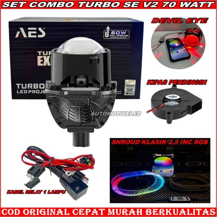 COMBO PAKET HEMAT BILED TURBO SE V2 70 WATT ORIGINAL BILED AES PAKETAN SET MOTOR | BILED PROJIE AES