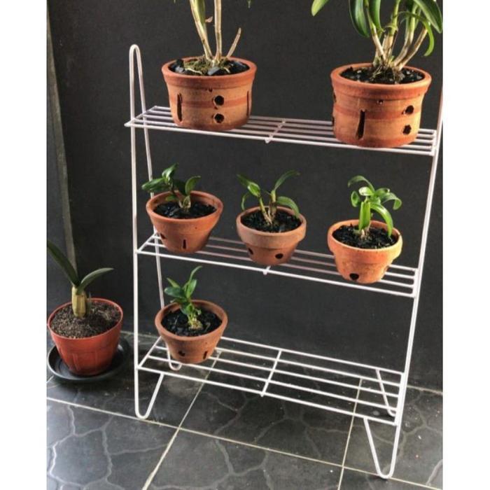 incStores Tinggi 85CM/Rak Sepatu 3 Susun/Rak Besi Pot Bunga 3 Susun Tanaman Hias Planter Minimalis/R