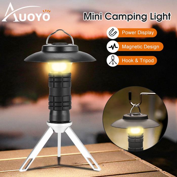 Auoyo Lampu Berkemah Mini, Lampu Senter Lentera Mini, Lampu Tenda USB