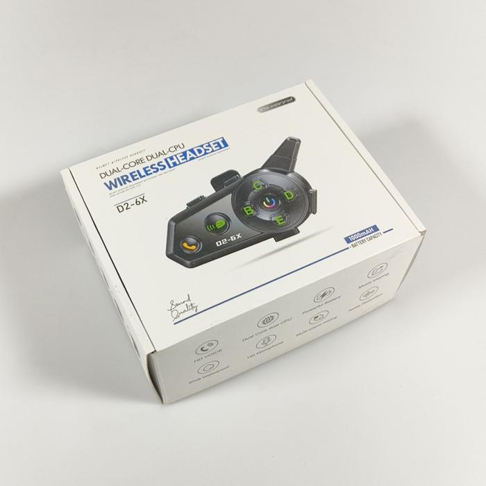 Intercom Helm Bluetooth Headset 6 Riders Call IPX6 1000mAh - D2-6X