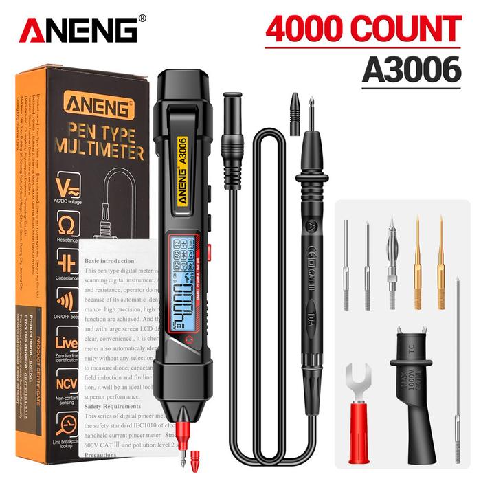 ANENG A3006 4000 Counts Multifunctional Pen Type Multimeter AC/DC Voltage Tester Ohm Hz Zero Fire Li