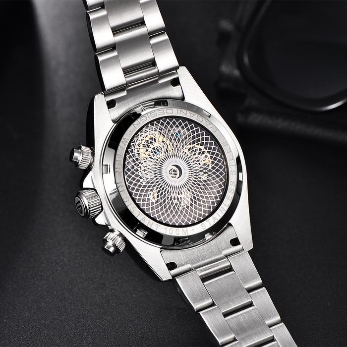2023 New PAGANI DESIGN High-end Fashion Rainbow Bezel Men Mechanical Watches Stainless Steel Hollow