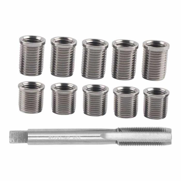 1 Set Spark Plug Thread Repair Tool M10x1.0 Bolt + M12x1.0 Tap