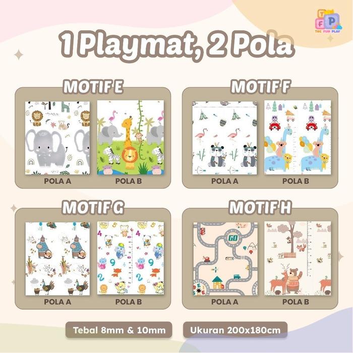 TheFunPlay Playmat XPE with Bag Playmat Anak Playmat Bermain [Dapat Tas] 200 cm x 180 cm