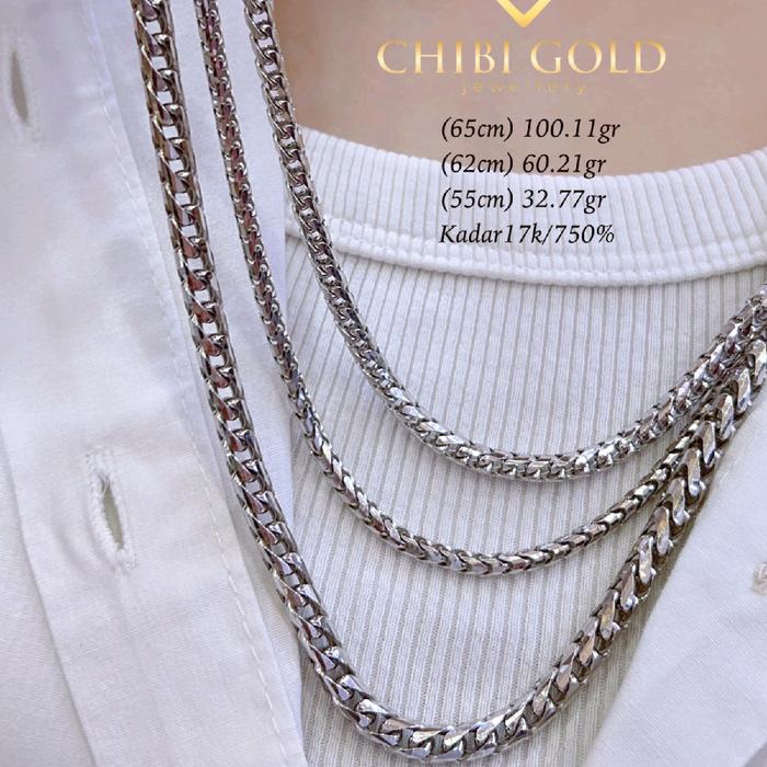 CHIBI GOLD - Kalung pria Franco emas 750 kadar 17k kalung cowok Franco kalung laki laki