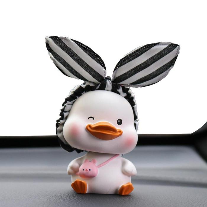 Dashboard Duck Figurine Shaking Head Duck Puppy Decor Portable Car