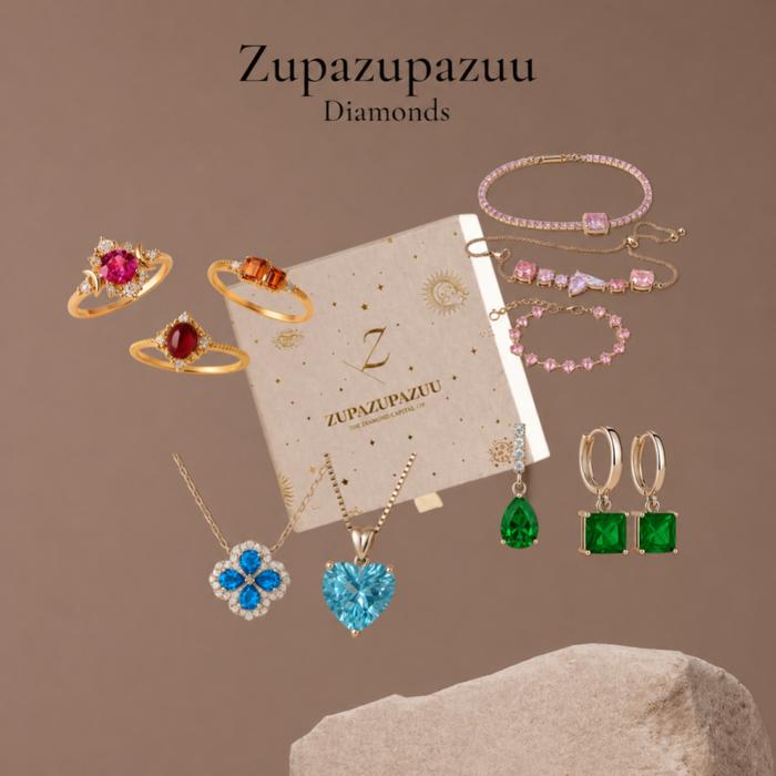 ZUPAZUPAZUU DIAMONDS I Cincin CUCI GUDANG 3 I Batu Alam Asli Bersertifikat - Anti Luntur Anti Beruba