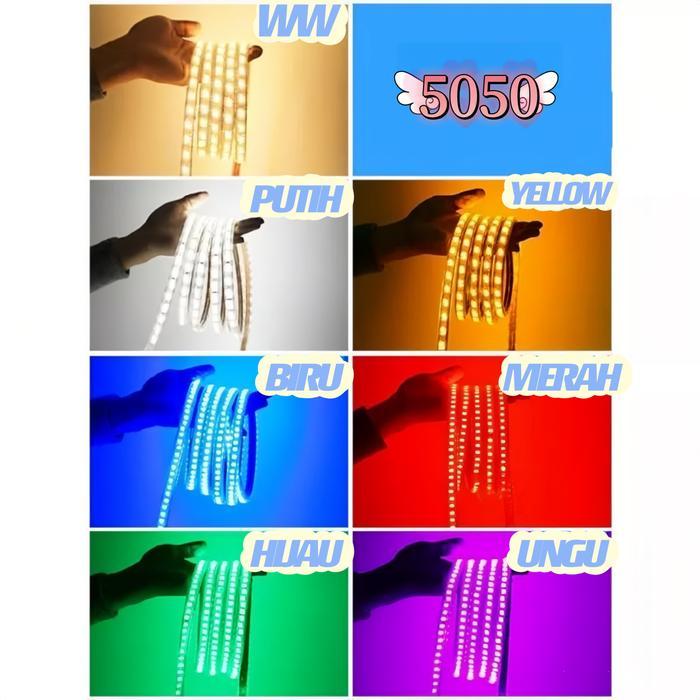 Lampu LED Selang SMD 5050 High Quality 1M-30M dengan Soket AC 220V