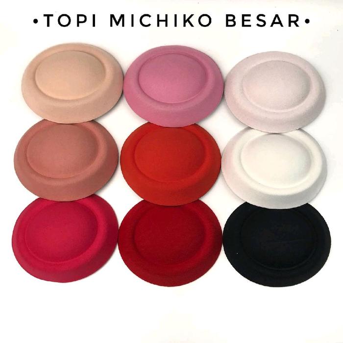 1 PC - TOPI MICHIKO BESAR | BAHAN TOPI KOSONGAN | BAHAN TOPI HEADPIECE | TOPI MICHIKO KOSONGAN