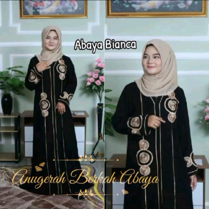 BIANCA ABAYA kromboloni bordir Simple Gamis remaja by anugerah berkah abaya