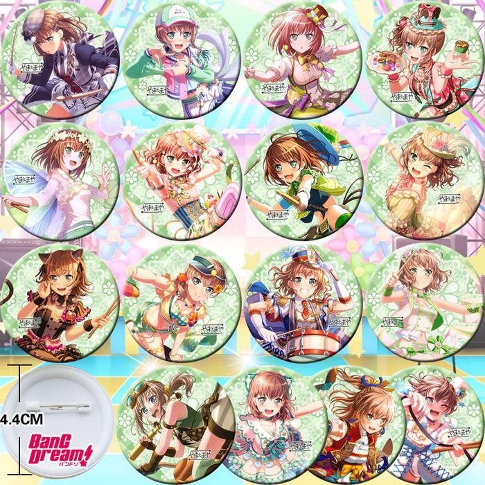 16Pcs Anime BanG Dream! Hikawa Hina Maruyama Aya Cosplay Bedge