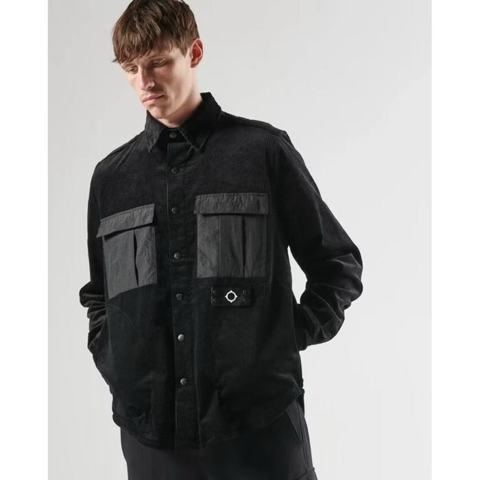 MA. STRUM Corduroy Overshirt Jacket In Black