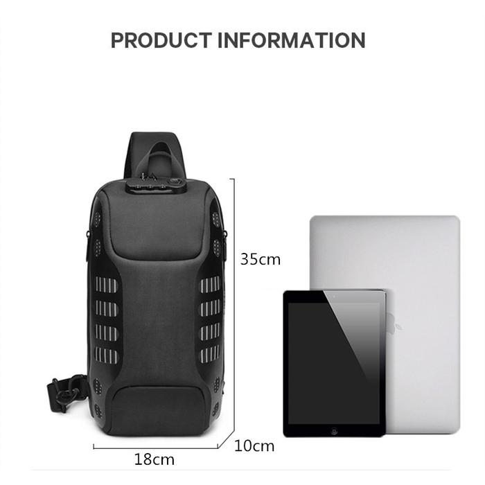 Ozuko Sling Bag #9339 - Tas Pria Waterproof & Minimalis
