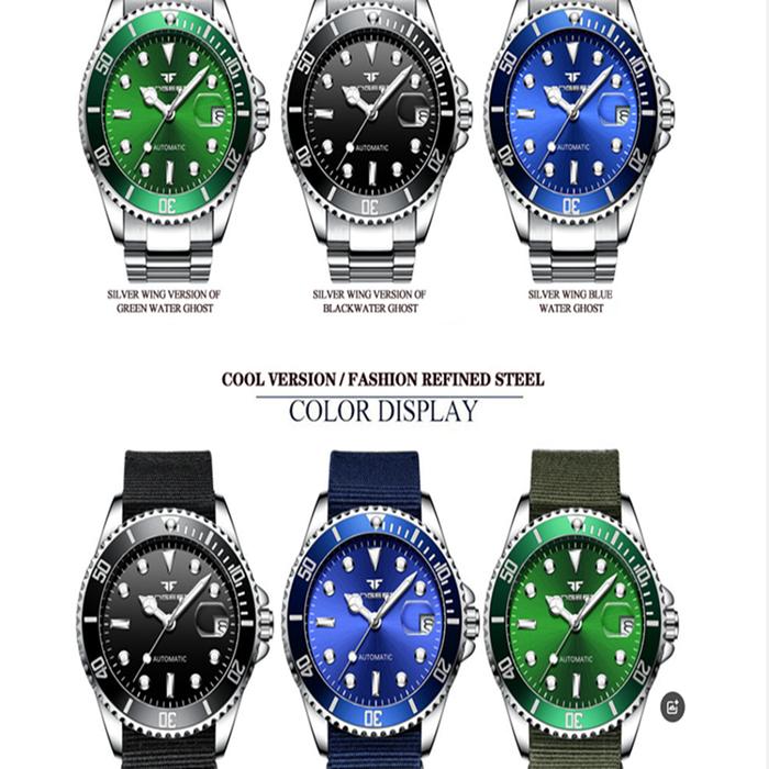 FNGEEN 9001 Luxury Brand Men Watch Steel Tourbillon Skeleton Mechanical Watches Luminous Automatic D