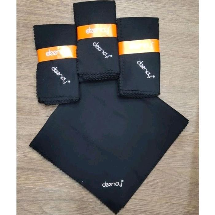 DEENAY LIZA HITAM HIJAB SEGIEMPAT POLOS BORDIR LASERCUT VOAL ULTRAFINE