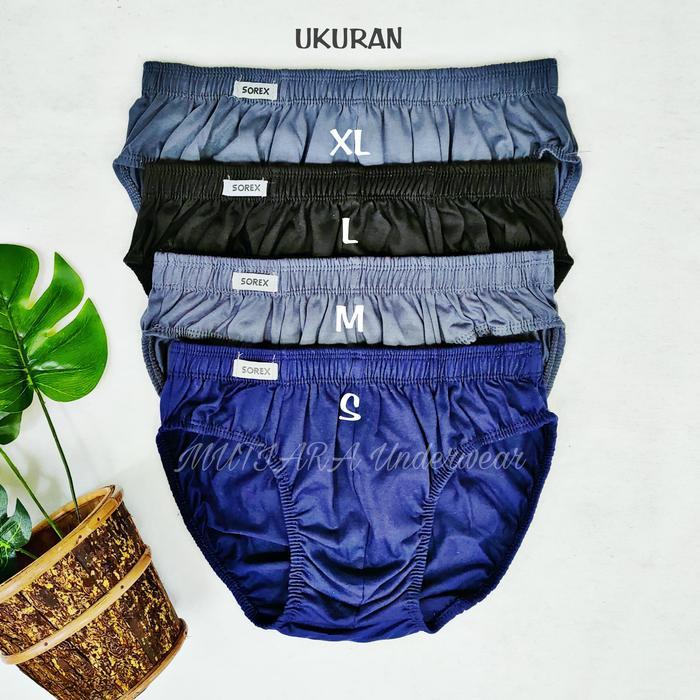 Celana Dalam Katun Pria Sorex M3201 Satuan Dan Kotakan isi 3pcs Ukuran M-XL / Celana Dalam Laki-Laki