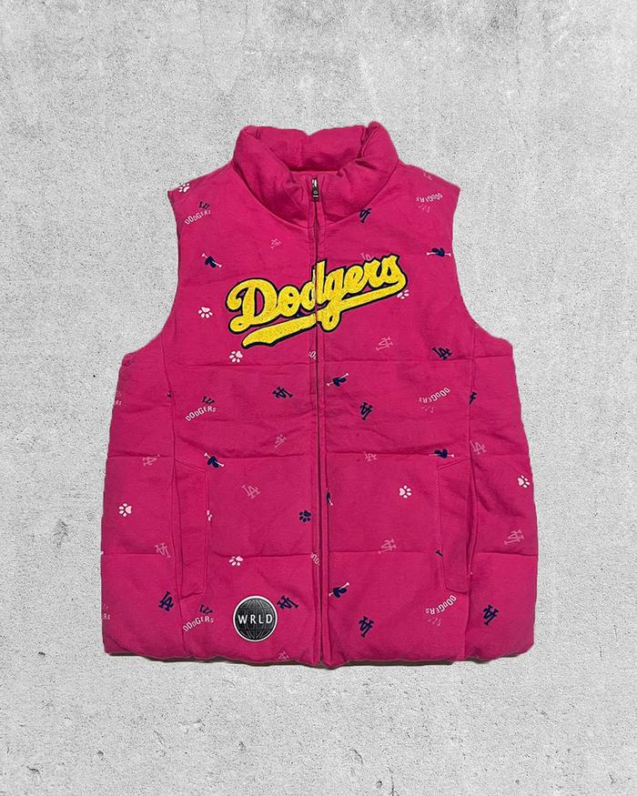 MLB LA Dodgers Pink Vest rompi gelembung hangat not dickies patagonia uniqlo zara
