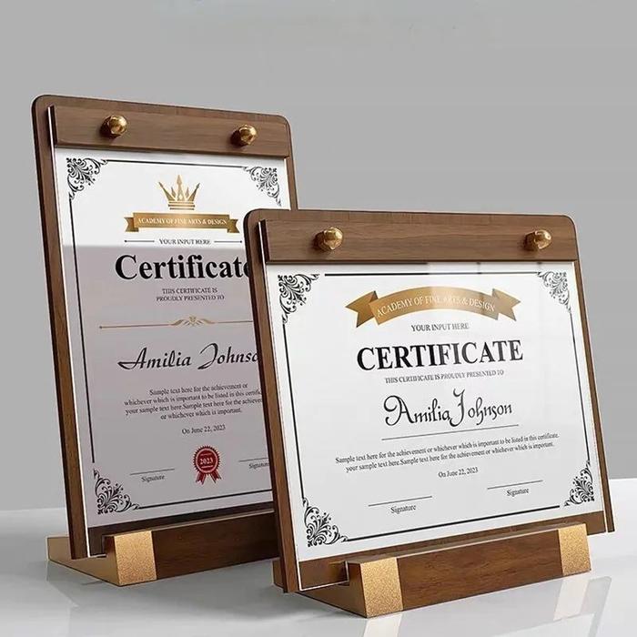 Menu Holder Kayu Standing Menu Meja A4 Tempat Menu Berdiri Menu Stand Display Stand Menu Berdiri