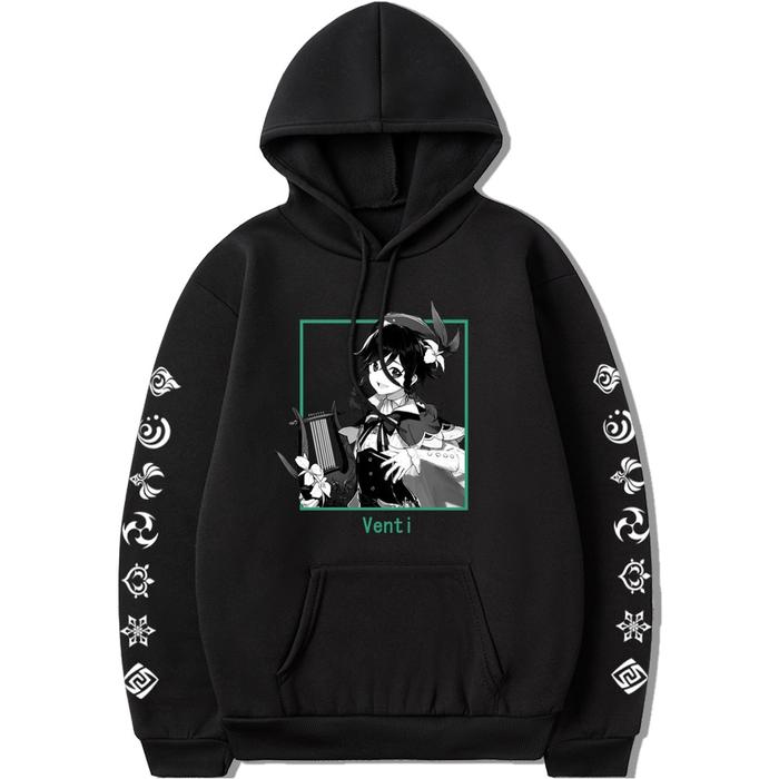 Hoodie Venti Zhongli Manga Anime Kawaii Jepang