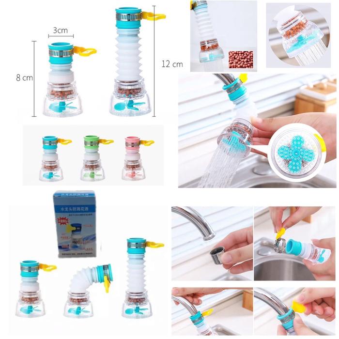 Sambungan Kran Air Fleksibel Universal Saringan Kran Filter Kipas