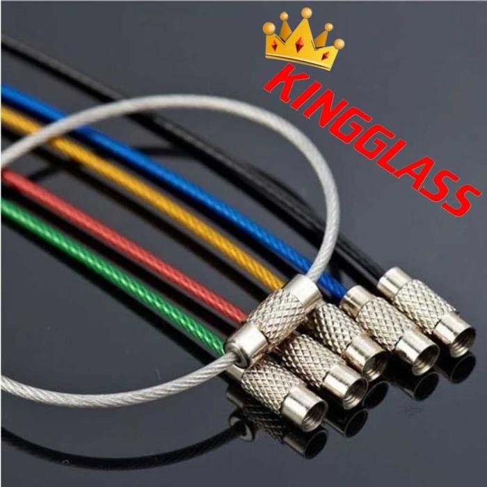 Kingglass O Ring besar Tali Kawat Stainless gantungan kunci Gembok / Koper / ID Card Serba Guna PMS