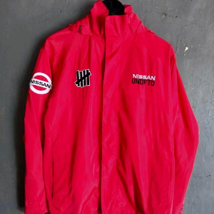 Judul Jaket Windbreaker Nissan x Undefeated Taslan Softsel Logo Bordir Vintage