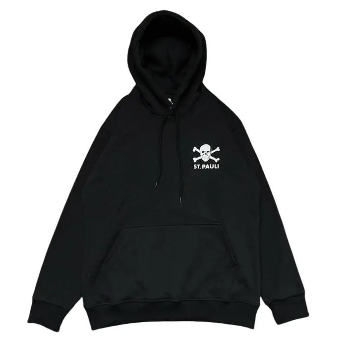 Jaket Sweater Hoodie ST PAULI The Classic Football Hitam Fulltag & Label Nyaman Lembut