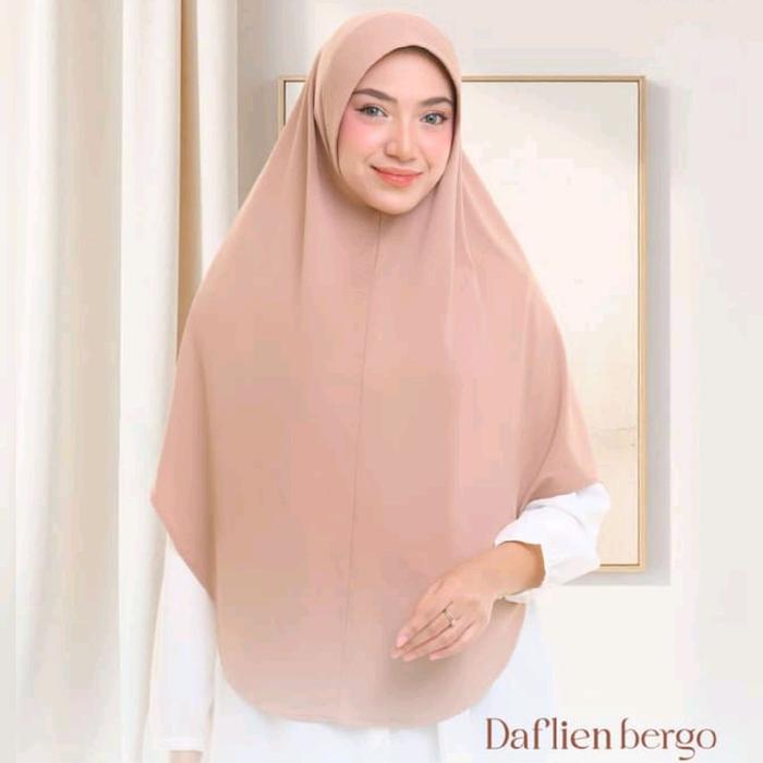 Nibras Hijab Daflien Bergo Warna Latte Coksu Cream Polos Plain Basic Standard Jilbab Pad Busa Khimar