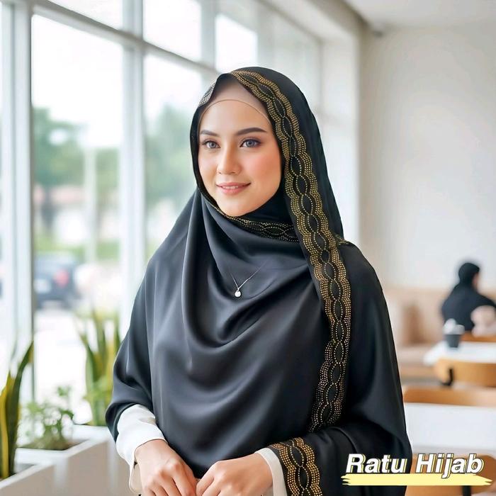 Hijab Pashmina Payet Diamond Gold Premium Pashmina Pesta