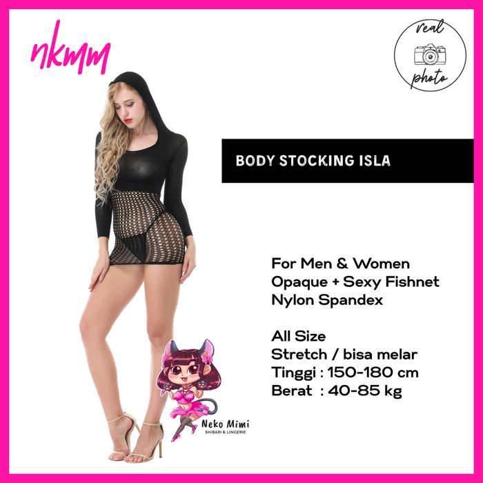 NKMM Full Body Stocking Sexy Lingeries Bodysuit Jala Pria Wanita BST