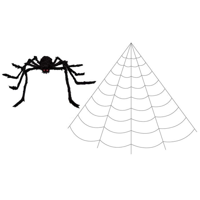 Outdoor Halloween Decorations 200Inch Spider Web And 49Inch Giant