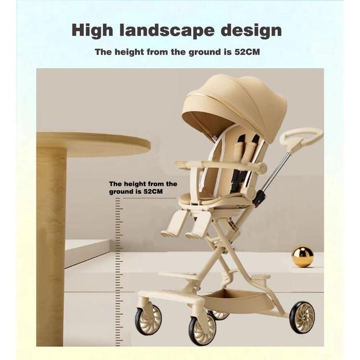New Mmflight Stroller Anak Stroller Bayi Lipat Travelling Kereta Dorong Bayi 2 Arah 05 Tahun