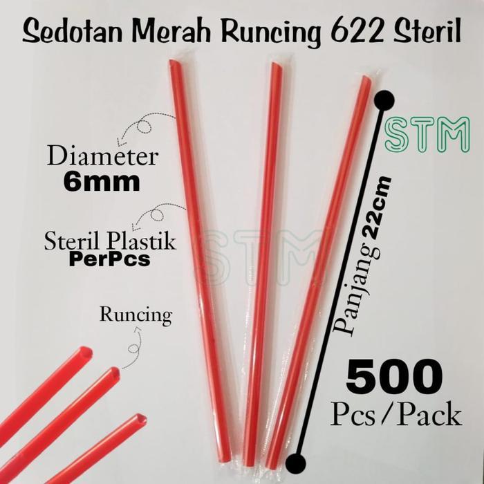 Sedotan Bubble 622/1222 wf Hitam/Merah Mixue/Ungu CHATIME 22cm Steril Straw