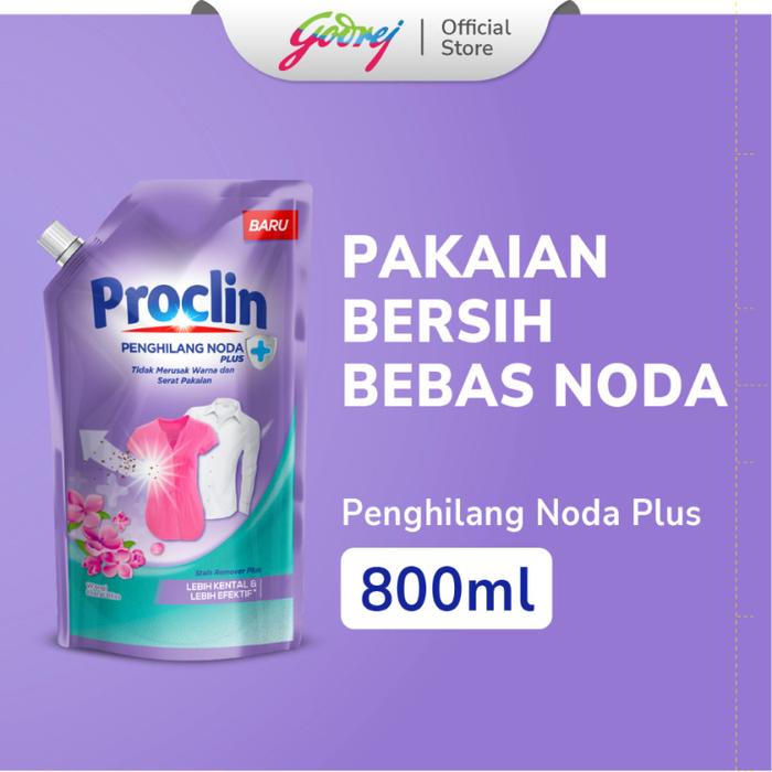 Proclin Penghilang Noda Pouch 800 ml - Penghilang Noda Pakaian