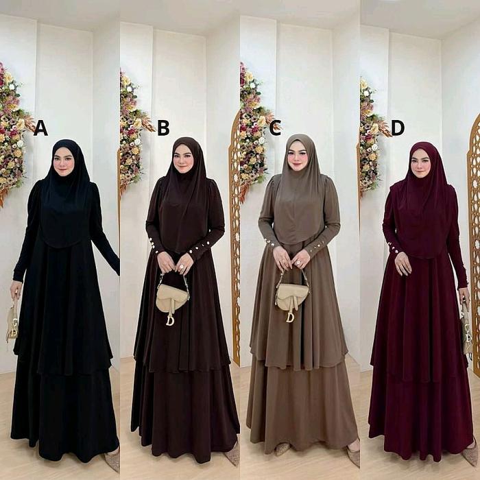 gamis lediza set terbaru model mewah dan elgan