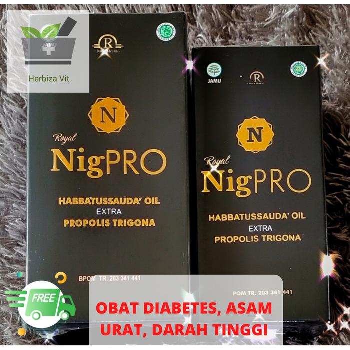 NigPRO Habbatussauda Oil Extra Propolis Trigona - Obat Asam Urat Darah Tinggi Diabetes 200 & 100 Cap