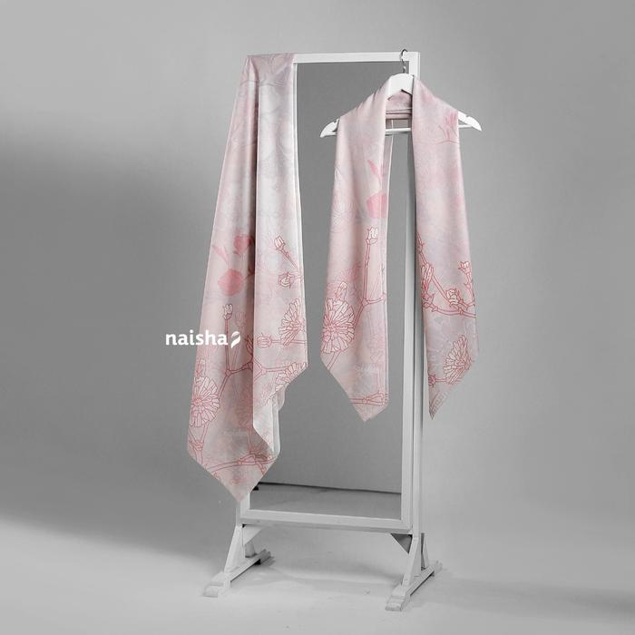 Naisha Official - Shofa Scraf Nabawi | Printed Scarf Motif Bunga | Hijab Voal Motif (New Fabric)