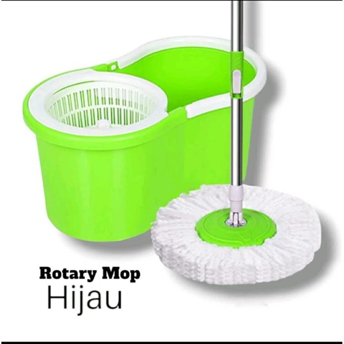 Rotary Mop Alat Pel Set Ember Alat Pel Praktis Minimalis Spin Mop Pel 360 Derajat Alat Pel Bulat Kai