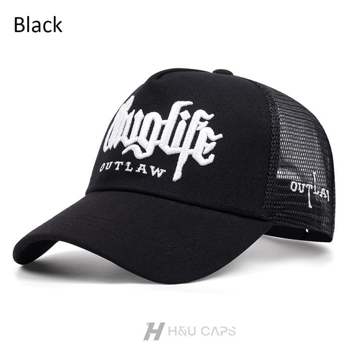 New summer topi baseball pria topi trucker Thuglife sulaman fashion net snapback cap hat sport outdo