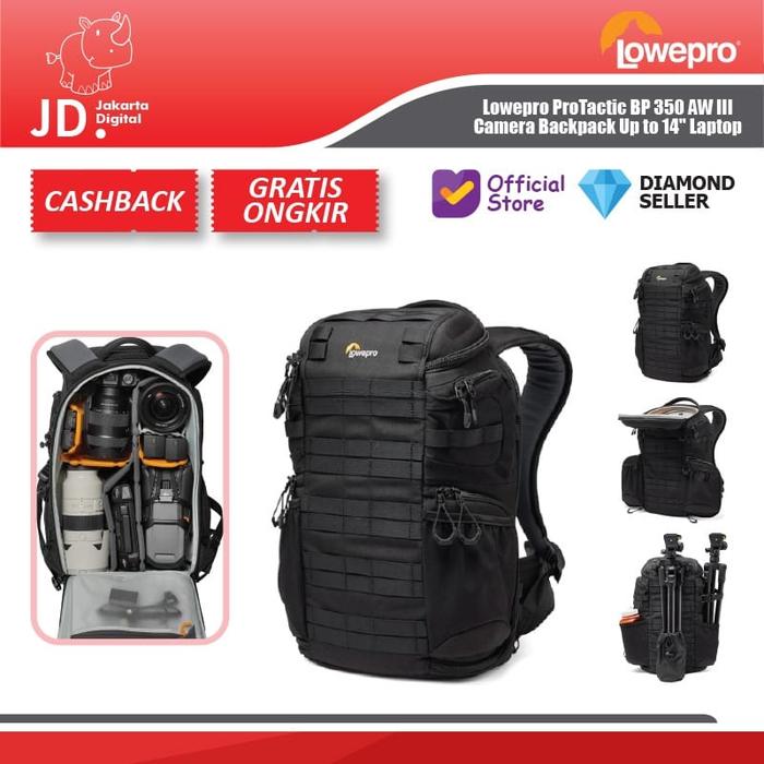 Lowepro ProTactic BP 350 AW III Camera Backpack Up to 14" Laptop - Tas Ransel Kamera 17L