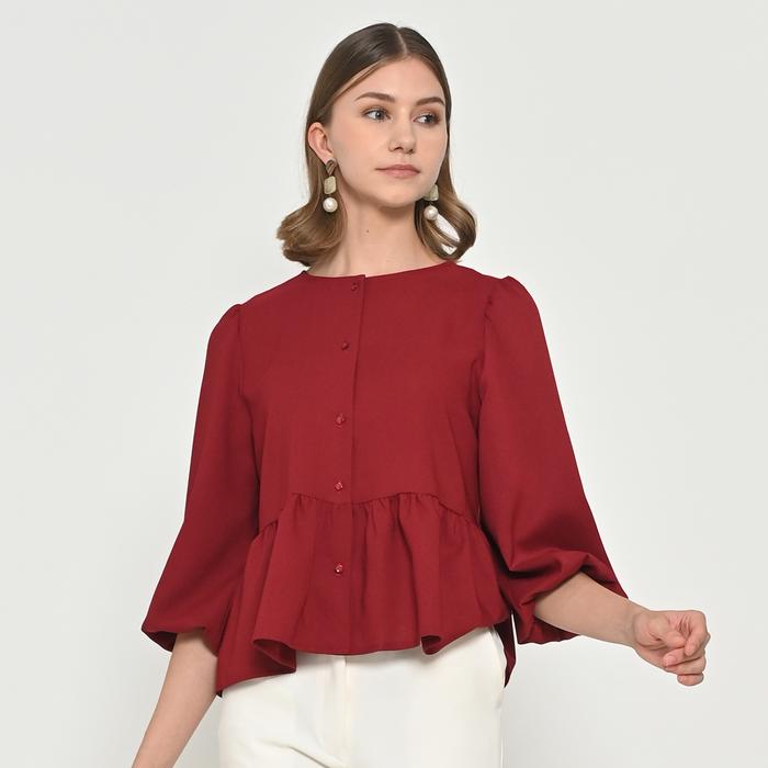 L^More  New Top Coquette Blouse - 280E Marun