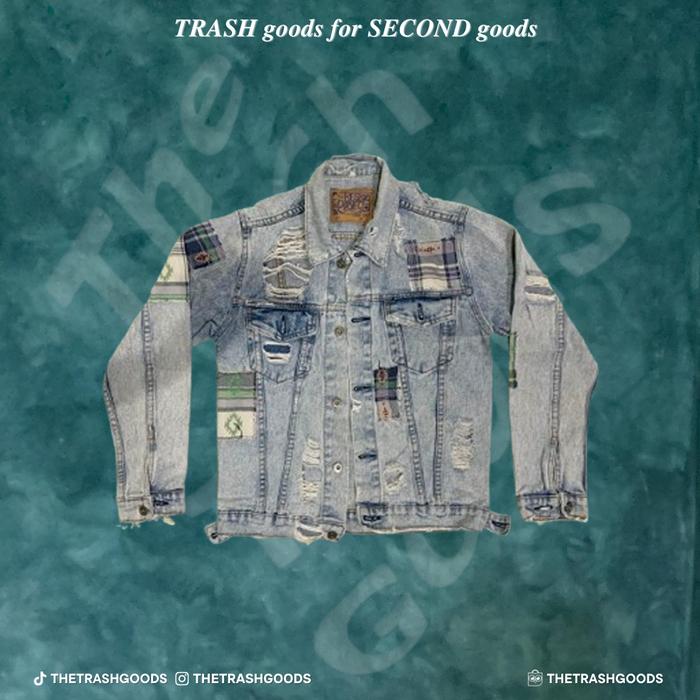 Bespoke Project Reworked & Ripped Denim Jacket, Washed Denim Jacket