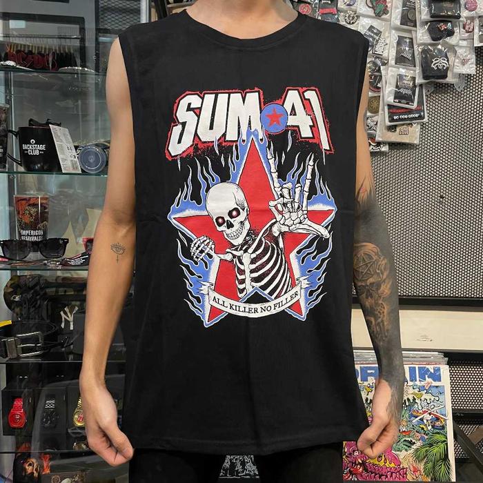 TankTop Band Official SUM41 - ALL KI**ER NO FILTER SKELETON Original
