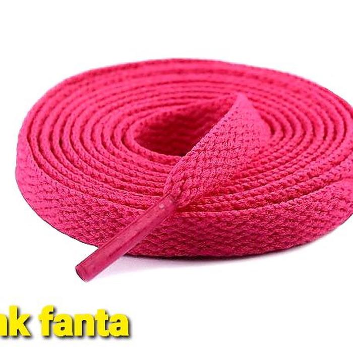 Sepasang tali sepatu warna pink fanta