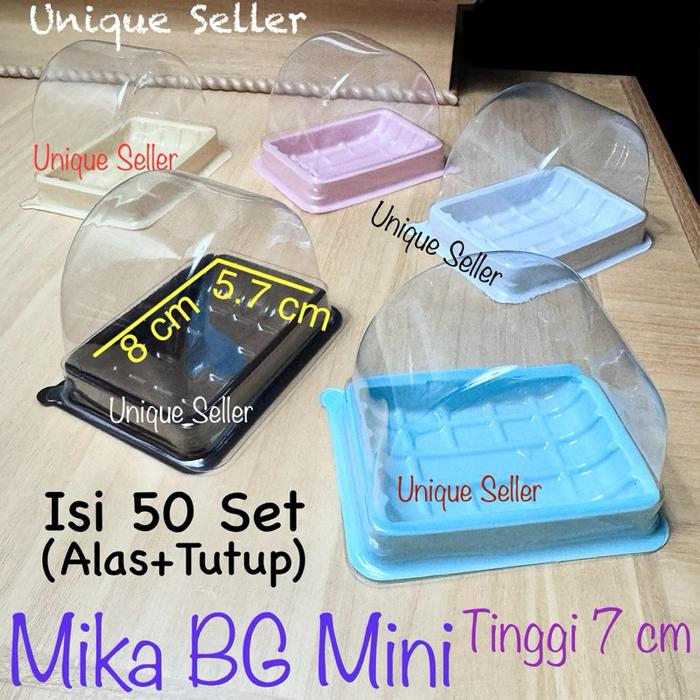 DISKON [Isi50] Mika BG Mini 8x5.7x7 cm / Mika Kue Spiku Bolu Gulung 1 slice / Mika Rolltart Rollcake