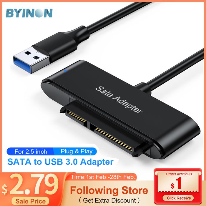 Byinon SATA to USB 3.0 Adapter Cable USB To SATA 3 III Converter