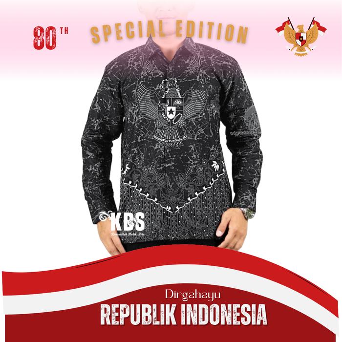 KBS Promo Bulan Agustus Batik Garuda Terbaru Kemeja Pria Lengan Panjang Motif Burung Garuda Slimfit 