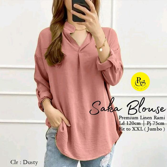 Saka blouse blouse linen premium